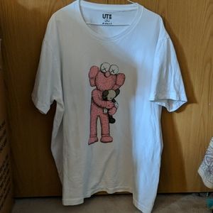 XL KAWS white tee shirt with graphic